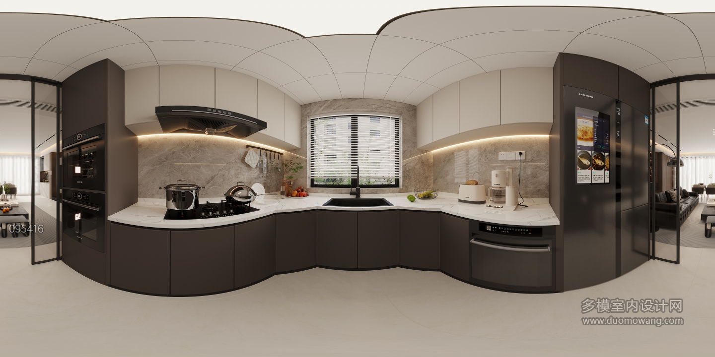 现代一楼厨房全景