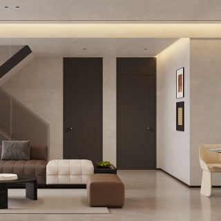 现代客餐厅-沙发墙静态