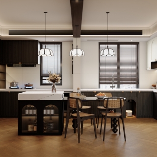 法式中古厨房窗户