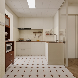 中古奶油厨房特写