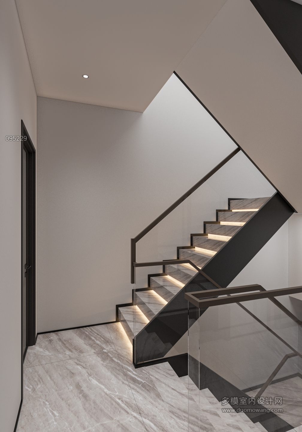 现代别墅二楼过道单张