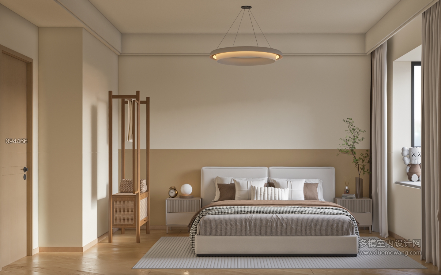 奶油风卧室单张