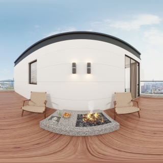 现代二楼露台全景