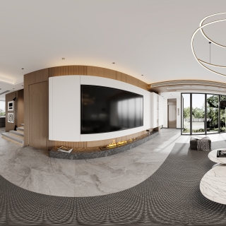 现代一楼客厅全景