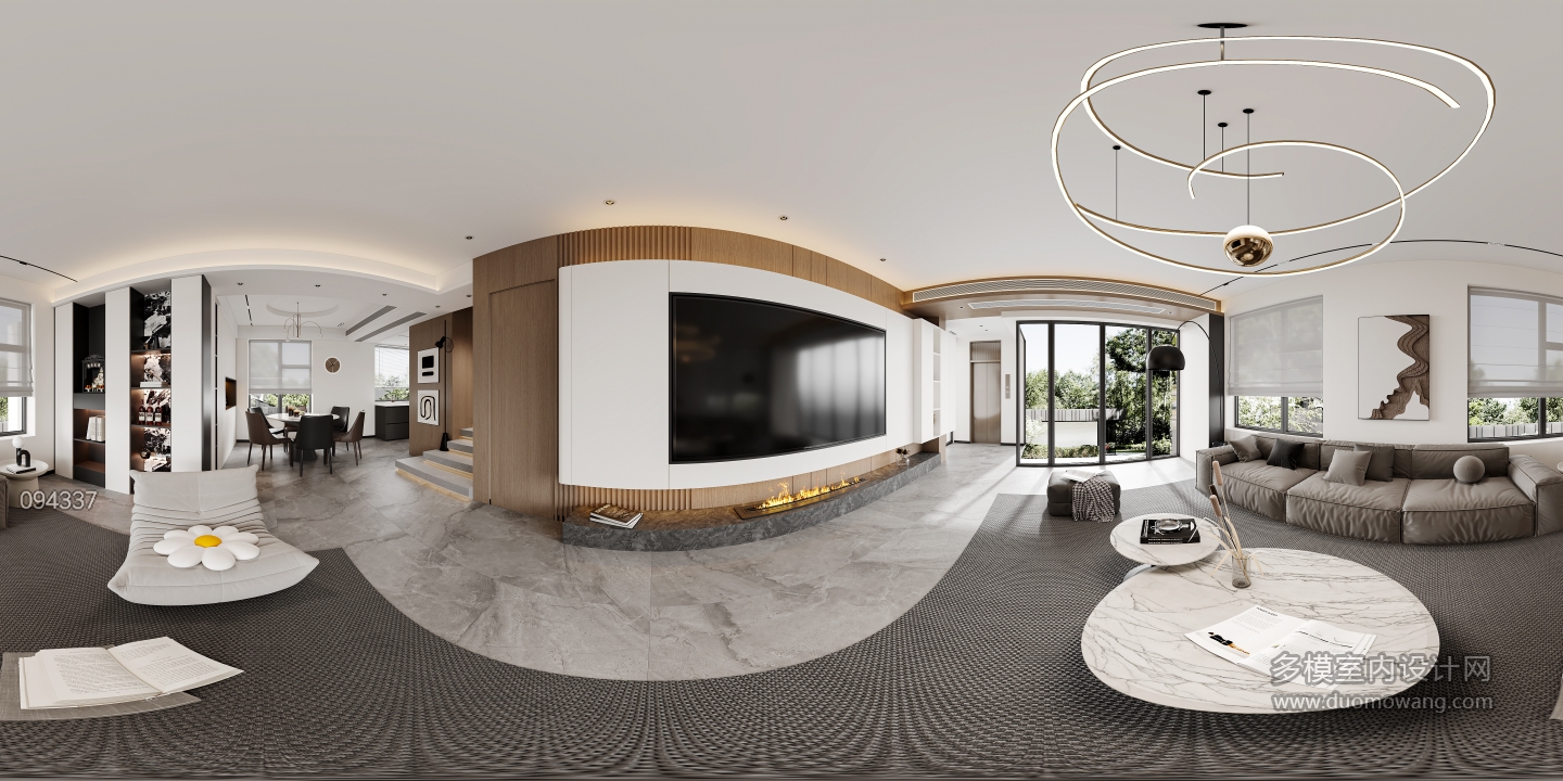 现代一楼客厅全景