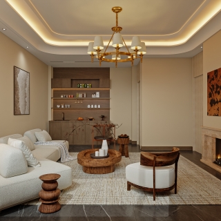 港式轻奢二层_二层起居厅