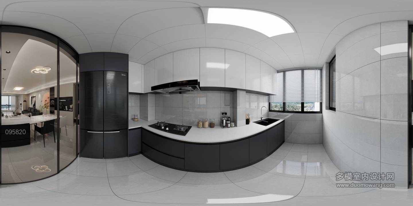 现代厨房全景