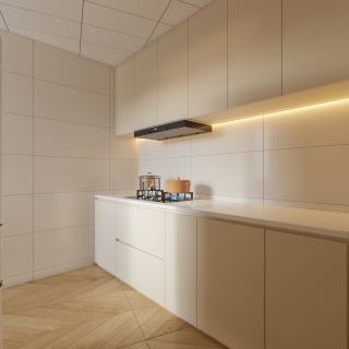 奶油风厨房单张