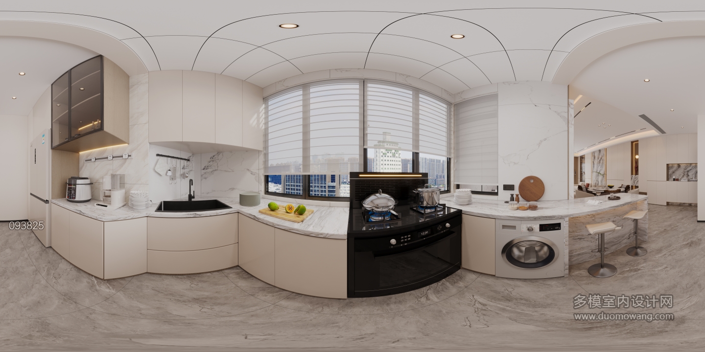 现代厨房全景