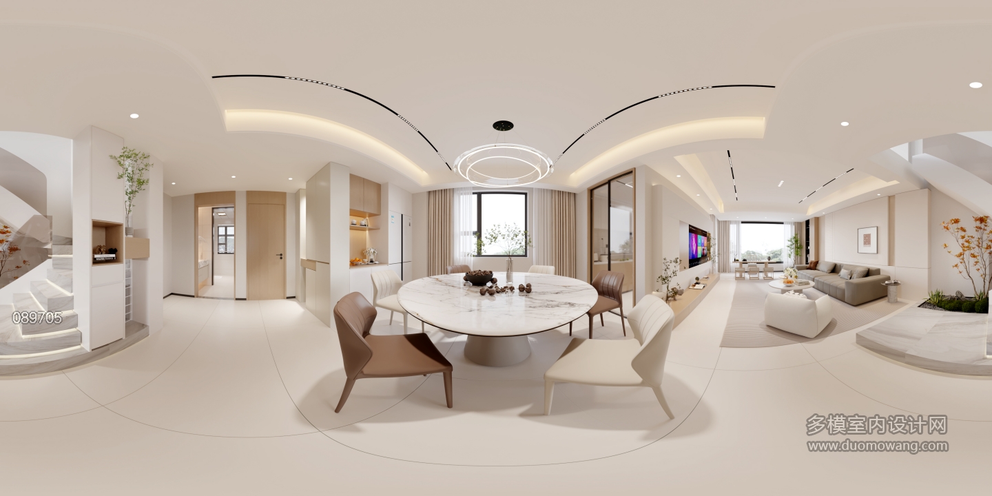 现代奶油餐厅特写