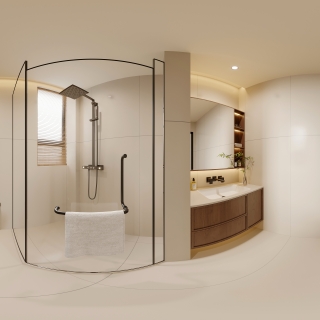 宋式美学二层卫生间全景