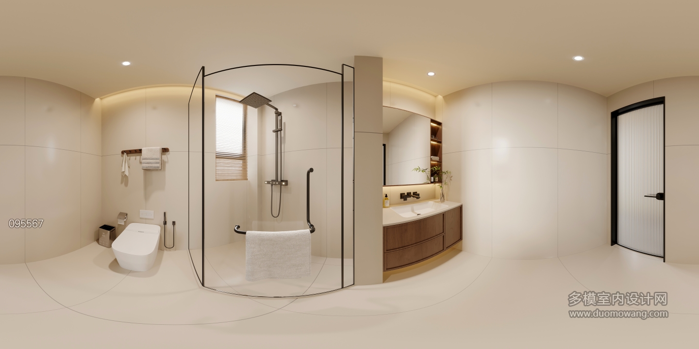 宋式美学二层卫生间全景