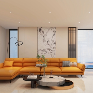 现代家装1F沙发背景墙_