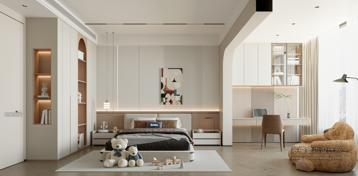 现代轻奢2F儿童房单张
