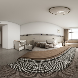 现代月子中心房间全景