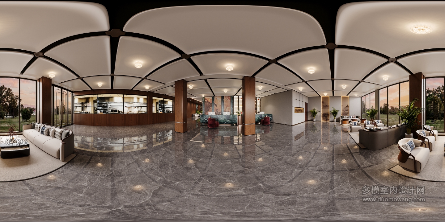 新中式酒店大厅_360