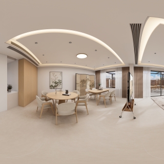 现代原木1楼客厅