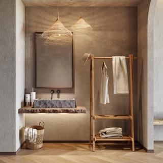 现代原木卧室洗手池面