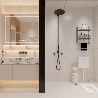 现代奶油一楼公卫静态