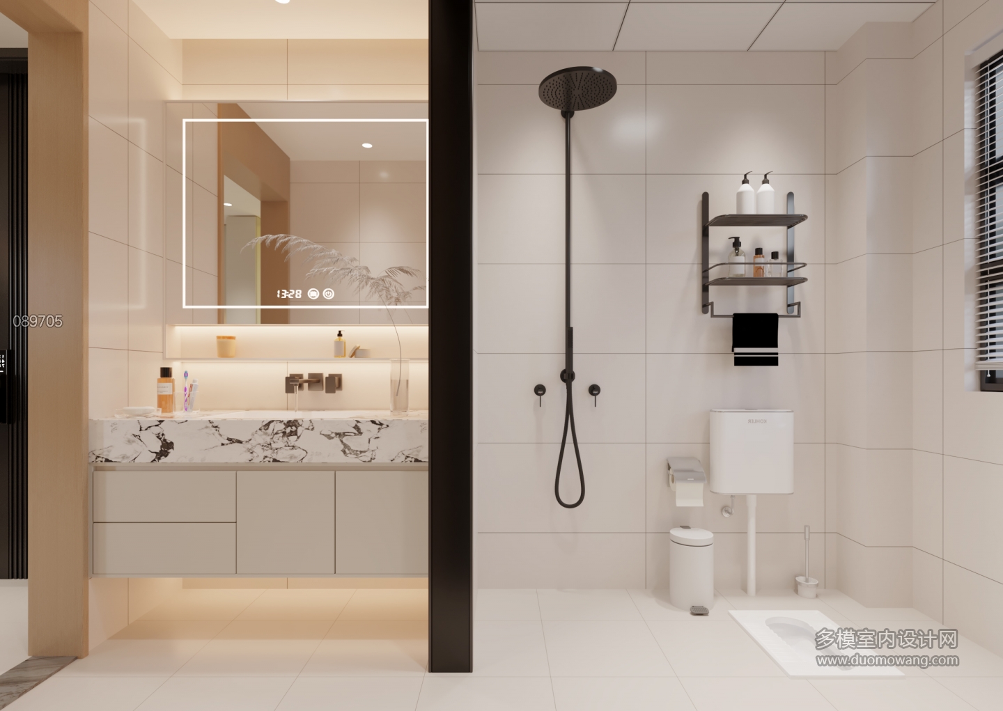 现代奶油一楼公卫静态