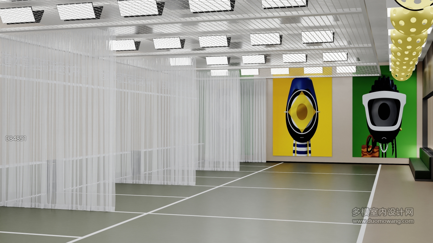现代风格-匹克球场2（单张）
