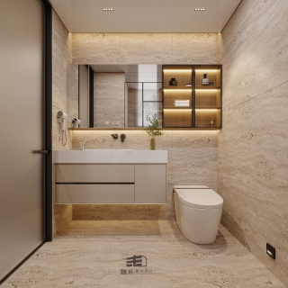 一层宋代中式卫生间特写