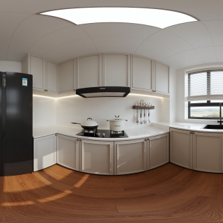 法式 中古风 厨房 全景