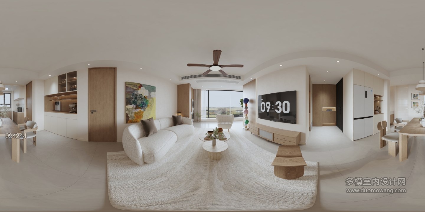 现代 客餐厅 全景