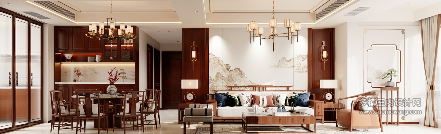 新中式沙发背景