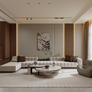 意式轻奢一层_一层客厅002