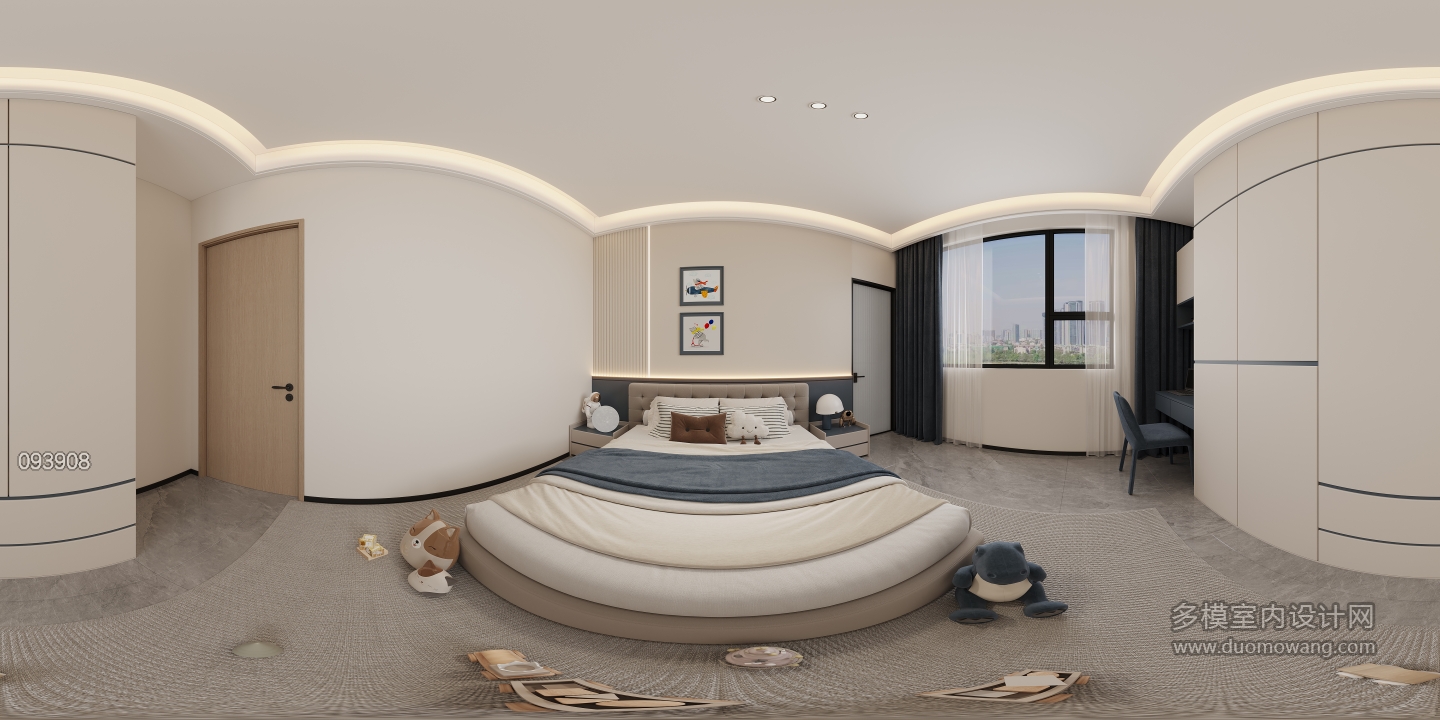 现代三楼男孩房全景