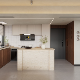 4现代中古风厨房单张