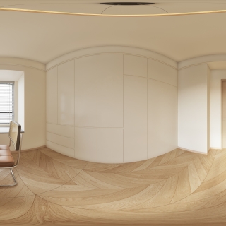 奶油风书房全景