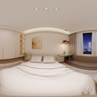 奶油风 次卧全景