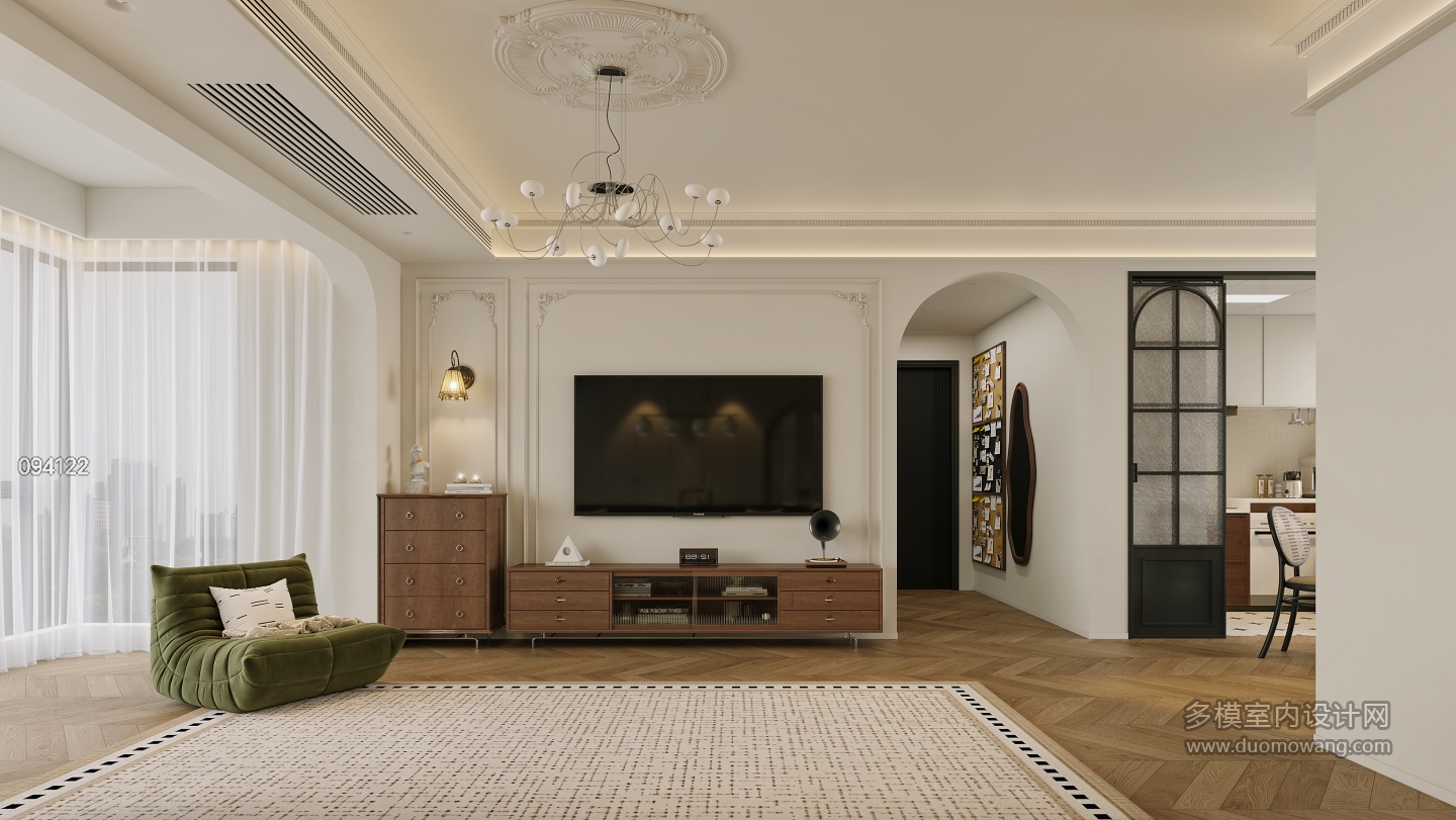 法式中古奶油电视背景特写