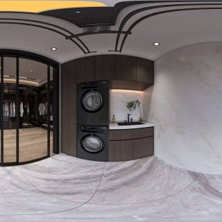 现代别墅三楼阳台全景