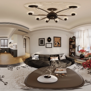 法式中古客厅全景