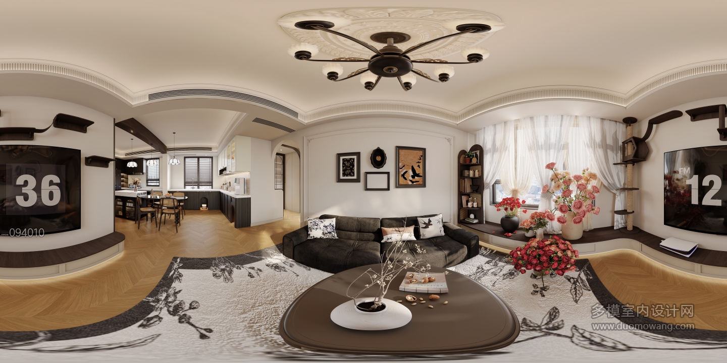 法式中古客厅全景