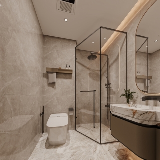 意式一层卫生间特写