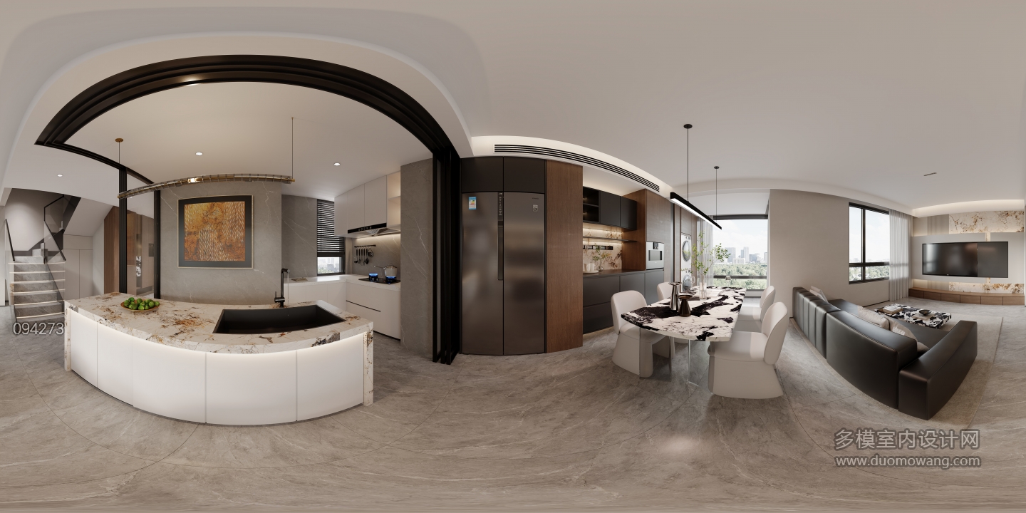 意式1楼客厅全景