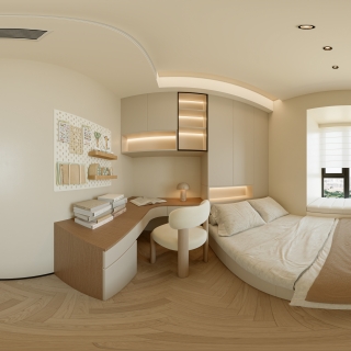 极简奶油儿童房