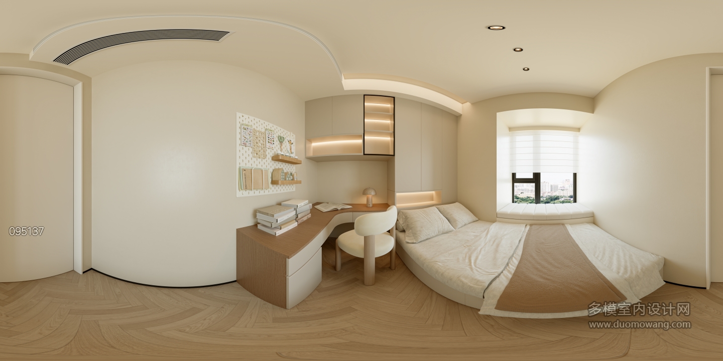 极简奶油儿童房