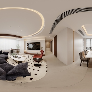 现代中古客餐厅全景