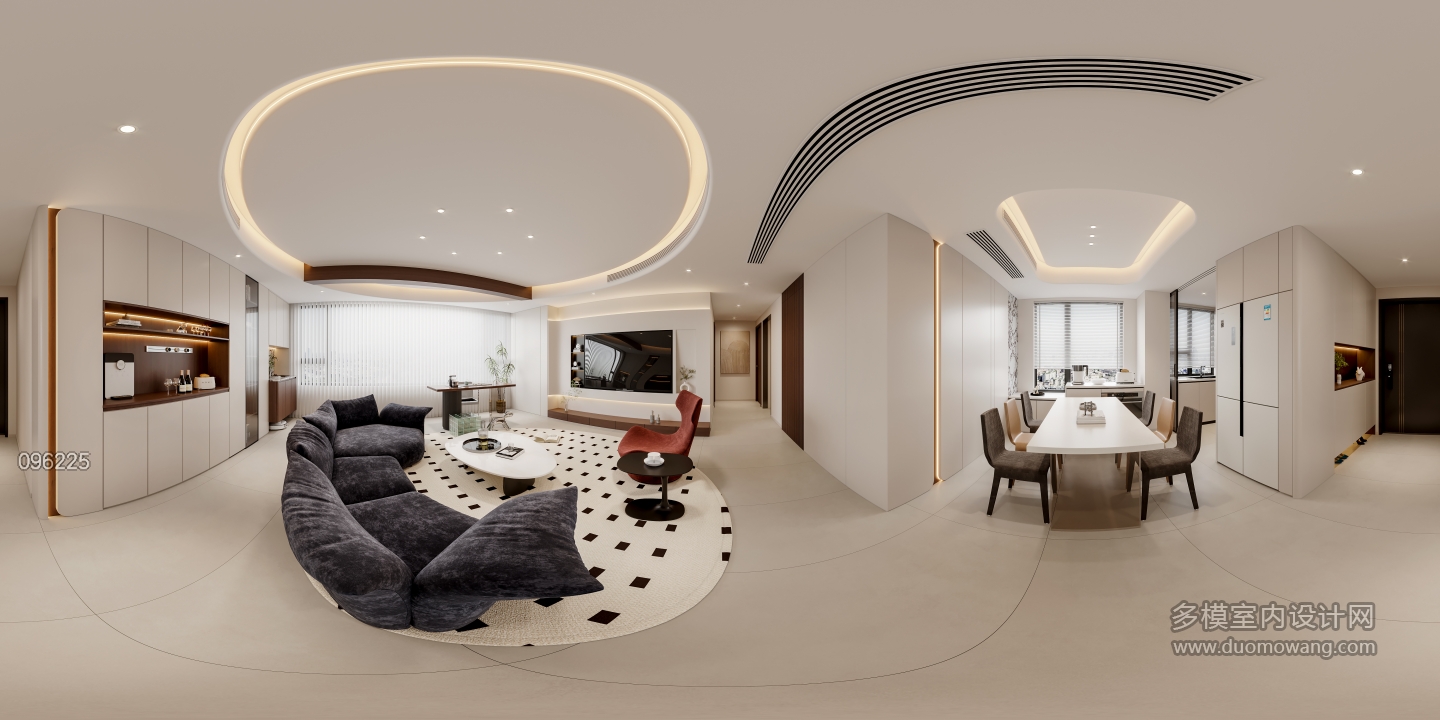 现代中古客餐厅全景