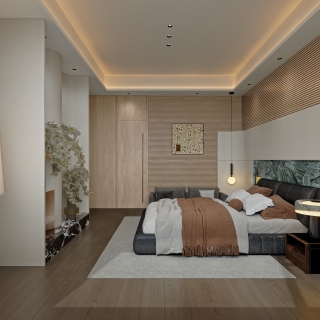 港式轻奢二层_二层主卧室