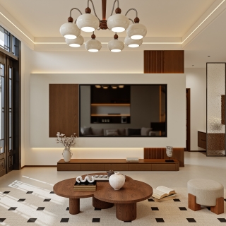 南河梁庄_中古客厅001