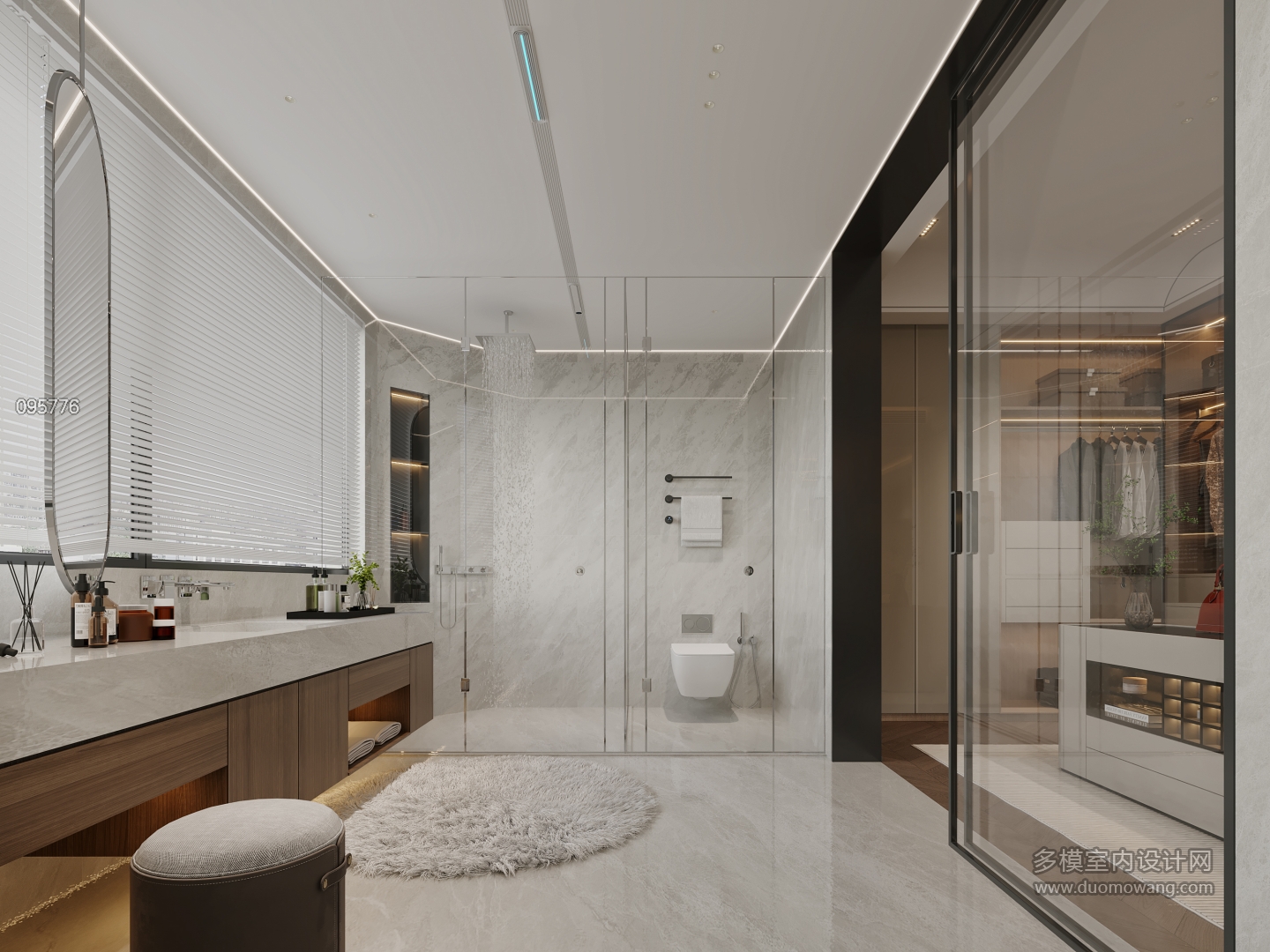 意式主卧内卫特写