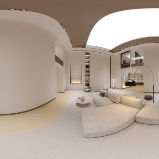 奶油风 2会客区全景