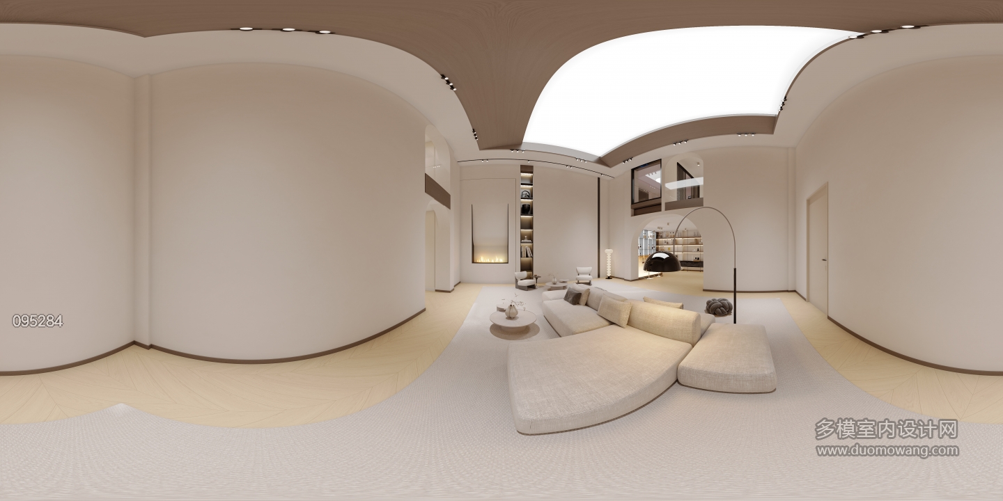 奶油风 2会客区全景