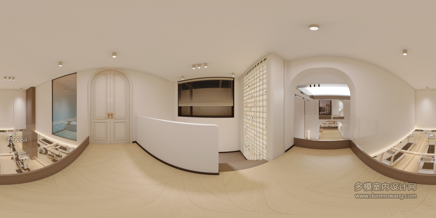 奶油风 -1楼梯间全景 棋牌室外